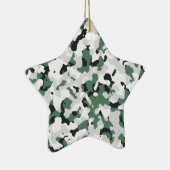 緑のカムフラージュパターン セラミックオーナメント (右)