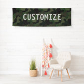 緑のカムフラージュ軍米国サービスパーティーの旗 横断幕 (インサイチュ)