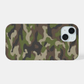 緑のカモフラージュ柄 iPhone 15ケース (裏面横)