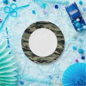 緑のカモフラージュ。迷彩柄 ペーパープレート (パーティー)