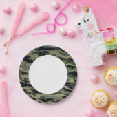 緑のカモフラージュ。迷彩柄 ペーパープレート (パーティー)