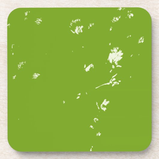 緑のカモミールの花 コースター (正面)
