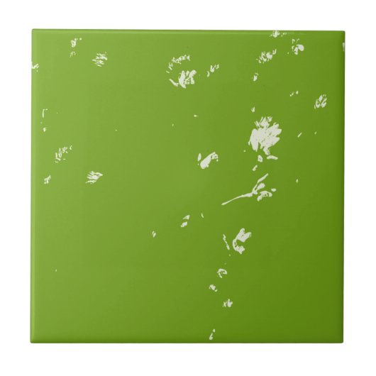 緑のカモミールの花 タイル (正面)