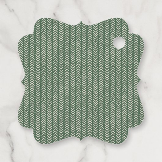 緑のカラフルクリスマスファンシースクエアギフトラベル フェイバータグ (裏面)