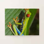 緑のカラフルジャングルツリーカエル ジグソーパズル (横)