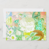 緑のカラフルヴィンテージフローラ 招待状 (裏面)