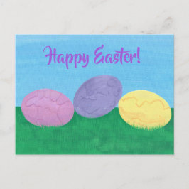 緑のカラフル草はがき内のイースターエッグ3 シーズンポストカード