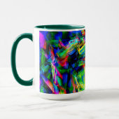 緑のカラフル'間違ったブラシストロークの正方形' マグカップ (左)