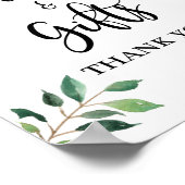 緑のカードとギフト結婚のサインまたはパーティー ポスター (角)