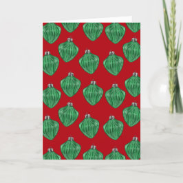 緑のガラスオーナメント – 赤カード 案内状