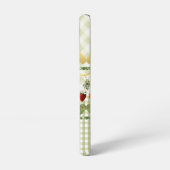 緑のガーリー格子縞とチェック蜂のハート名 SAMSUNG GALAXYケース (左側面)