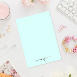 緑のガーリー青モノグラムモダンスクリプト ポストイット