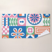 緑のキウイフルの水色分離イラストレーション バスタオル (バスタオル)