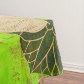 緑のキツネと葉の間葉の赤い テーブルクロス (インサイチュ)