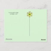 緑のキツネと葉の間葉の赤い ポストカード (裏面)