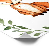 緑のキツネウッドランドアニマルズ子供部屋ウォールアート ポスター (角)