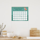 緑のキツネ赤ちゃんシャワー期日を推測 ポスター (キッチン)