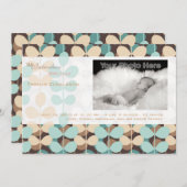 緑のキヅタの男の赤ちゃんの誕生の発表 案内状 (正面/裏面)