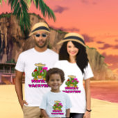 緑のキャッツファミリーベビーボディスーツ ベビーTシャツ