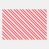 緑のキャンデ赤と白ィーケイン対角線ストライプ ラッピングペーパーシート (正面)