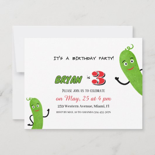 緑のキュウリ 招待状 (裏面)