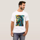 緑のキュビズムのイエス 6 Tシャツ (正面フル)
