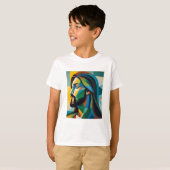 緑のキュビズムのイエス 6 Tシャツ (正面フル)