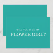 緑のキュートなお花ちゃんになってくれる？ 招待状 (正面/裏面)