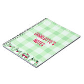 緑のキュートな子供用カスタマイズ可能マンガ風イラストのカエル ノートブック (左側)