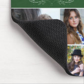 緑のキリスト教聖句の卒業写真コラージュ マウスパッド (コーナー)