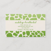 緑のキリンのプリント 名刺 (裏面)