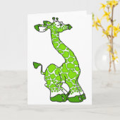 緑のキリン カード (黄色い花)
