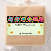 緑のキルトブロックキルター名タグ ラベル (インサイチュ)