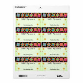 緑のキルトブロックキルター名タグ ラベル (フルシート)