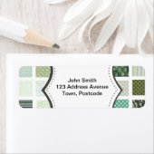 緑のキルトモザイクパターン ラベル (インサイチュ)