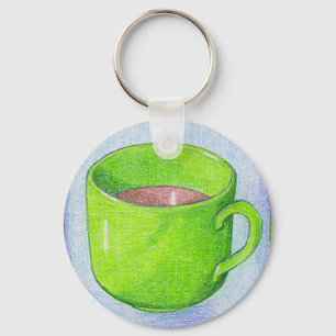 緑のキーチェーンのお茶 キーホルダー