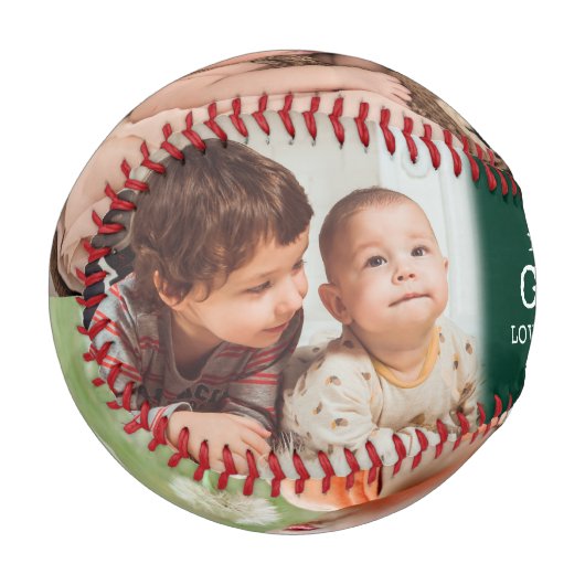 緑のキープサク4じいちゃんのフォトコラージュ 野球ボール (正面左)