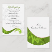 緑のギフト登録カード エンクロージャーカード (正面/裏面)