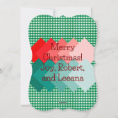 緑のギンガムと赤い三角形の写真を追加 シーズンカード (裏面)