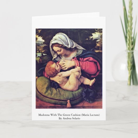 緑のクッションとのマドンナ カード (正面)