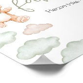 緑のクマのバルーン真夏期待ち赤ちゃんシャワーの好意 ポスター (角)