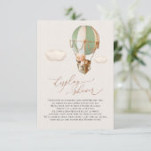 緑のクマのバルーン表示シャワー囲いカード 出欠カード (スタンド正面)