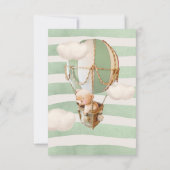 緑のクマのバルーン表示シャワー囲いカード 出欠カード (裏面)