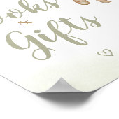 緑のクマのバルーン赤ちゃんシャワー本とギフト ポスター (角)