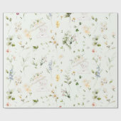 緑のクマ男女兼用フローラベビーシャワーW ラッピングペーパー (フラット)
