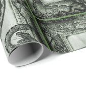 緑のクラゲのギフトの包装紙 ラッピングペーパー (ロールコーナー)