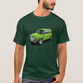 緑のクラシックな小型車のTシャツの緑 Tシャツ