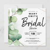 緑のクラシック結婚式の日付ブライダルシャワーを保存 (正面)