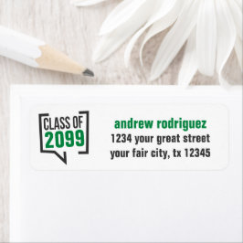 緑のクラス年の音声認識バブルのラベル ラベル