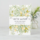 緑のクリエレガントーム色の水色フローラ移動 案内状 (スタンド正面)